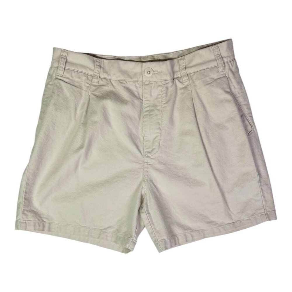 Madewell Size 32 Beige Pleat-Front Shorts Zip Fly